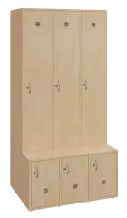 SSB - 180 - 90 šatní skříň s botníkem, 3-dvéřová, 1800x900x400/600 mm, bříza irská